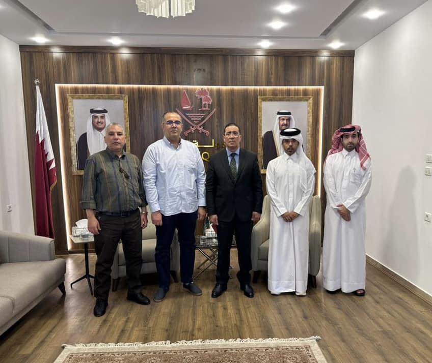 زيارة رئيس مجلس الادارة لغرفة التجارة والصناعة والزراعة مصراتة لمقر السفارة القطرية بطرابلس