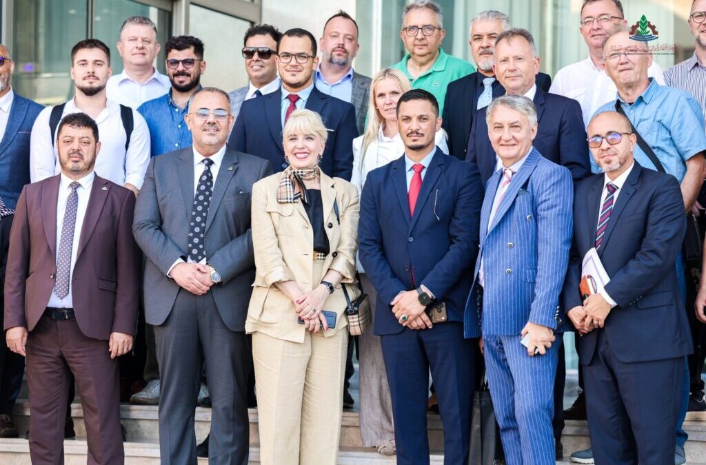 Misurata chamber of commerce, industry, and agriculture receives the Serbian minister of domestic and foreign trade, government officials, and a business delegation