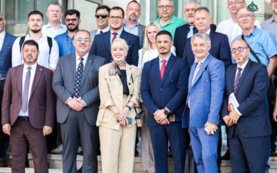Misurata chamber of commerce, industry, and agriculture receives the Serbian minister of domestic and foreign trade, government officials, and a business delegation